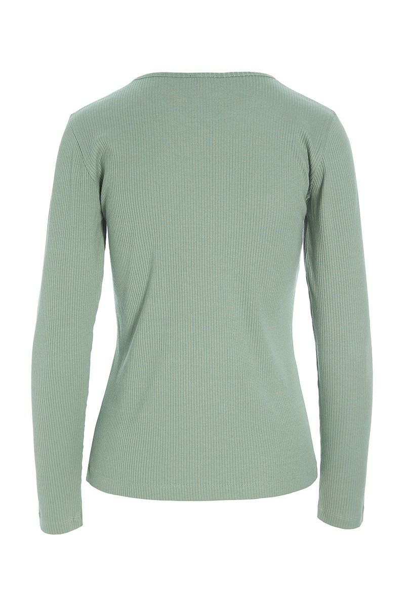 Naibu rib langærmet bluse