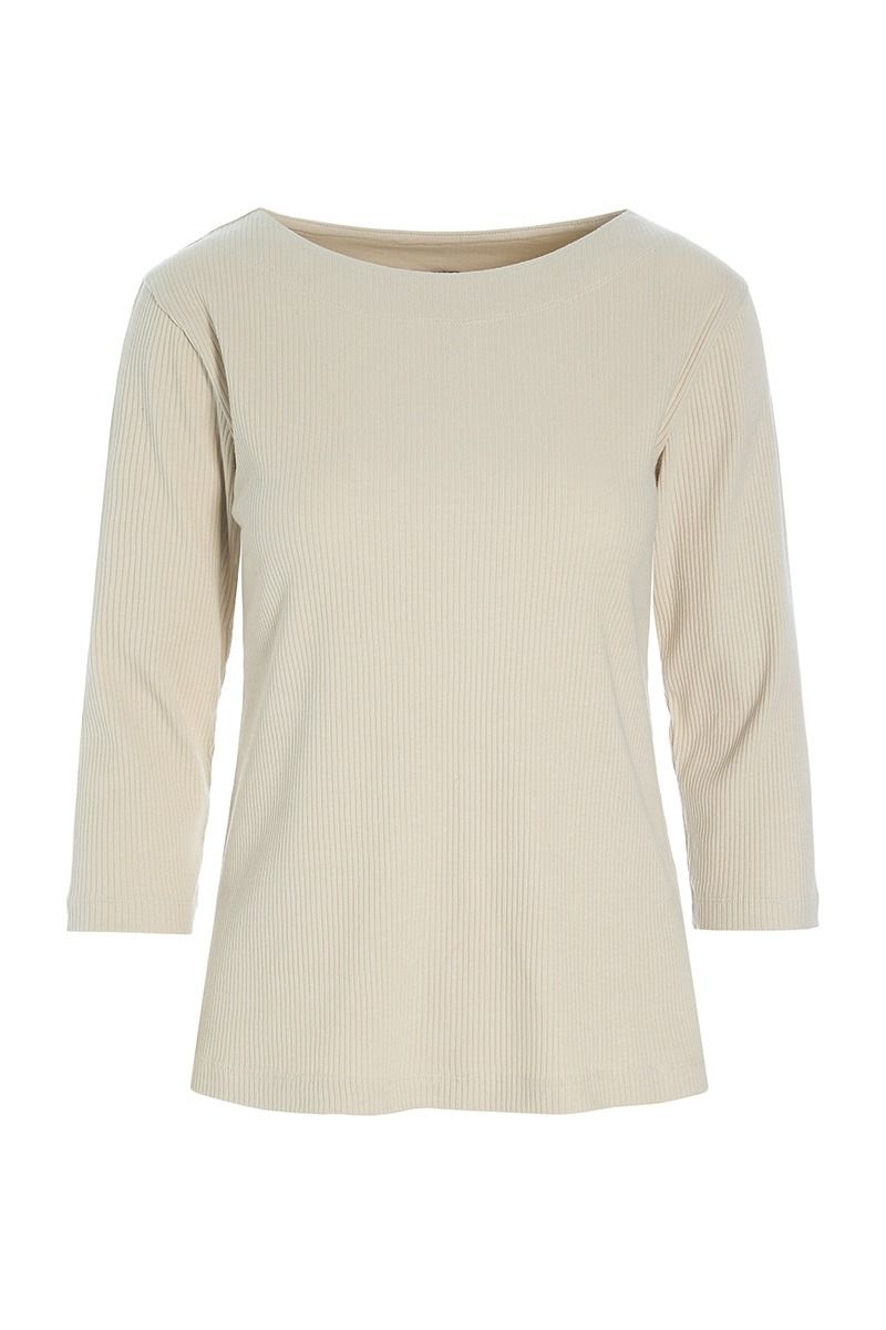 Naibu rib bluse med 3/4 ærme