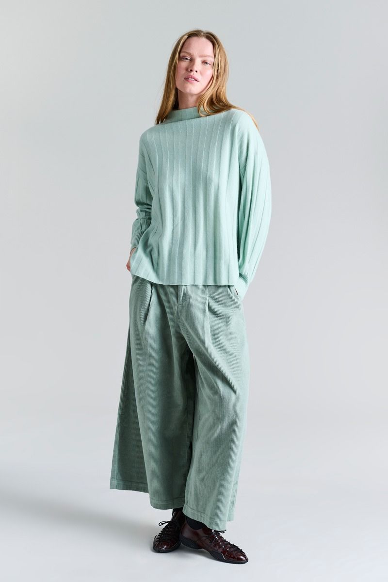Cloud cashmere rib bluse