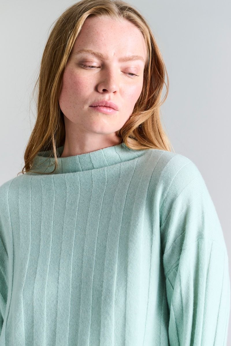 Cloud cashmere rib bluse