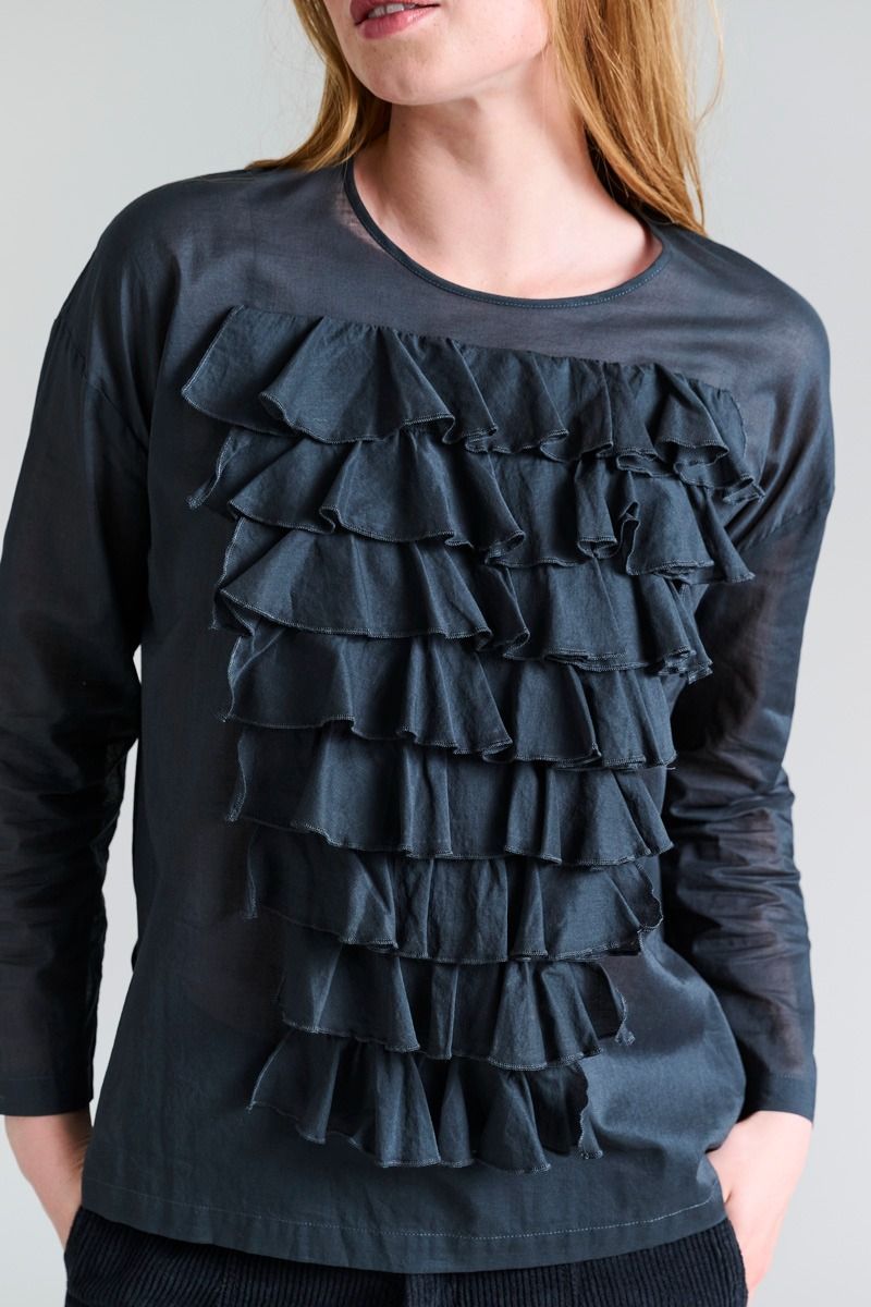 Washi voile Blouse with Frills