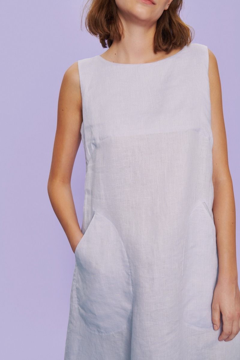 Airy linen sleeveless dress