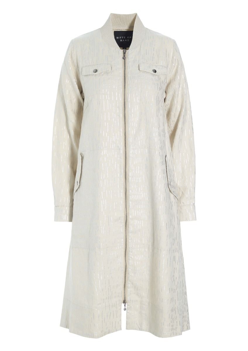 Silver stick dress with zipper