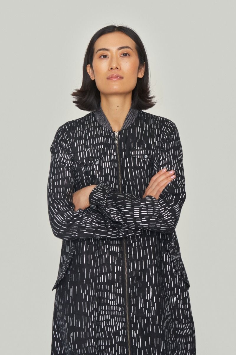 Silver stick dress with zipper