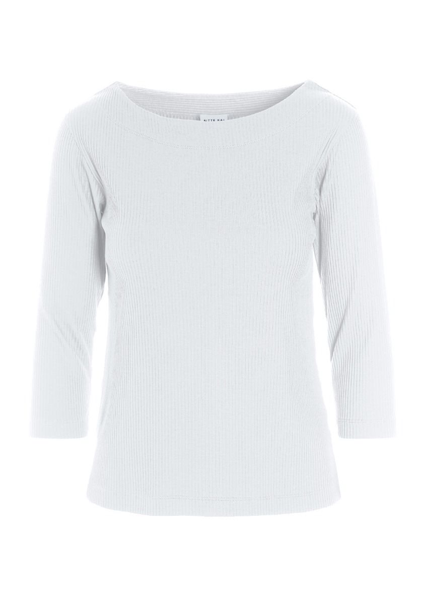 Globe rib blouse with 3/4 sleeve