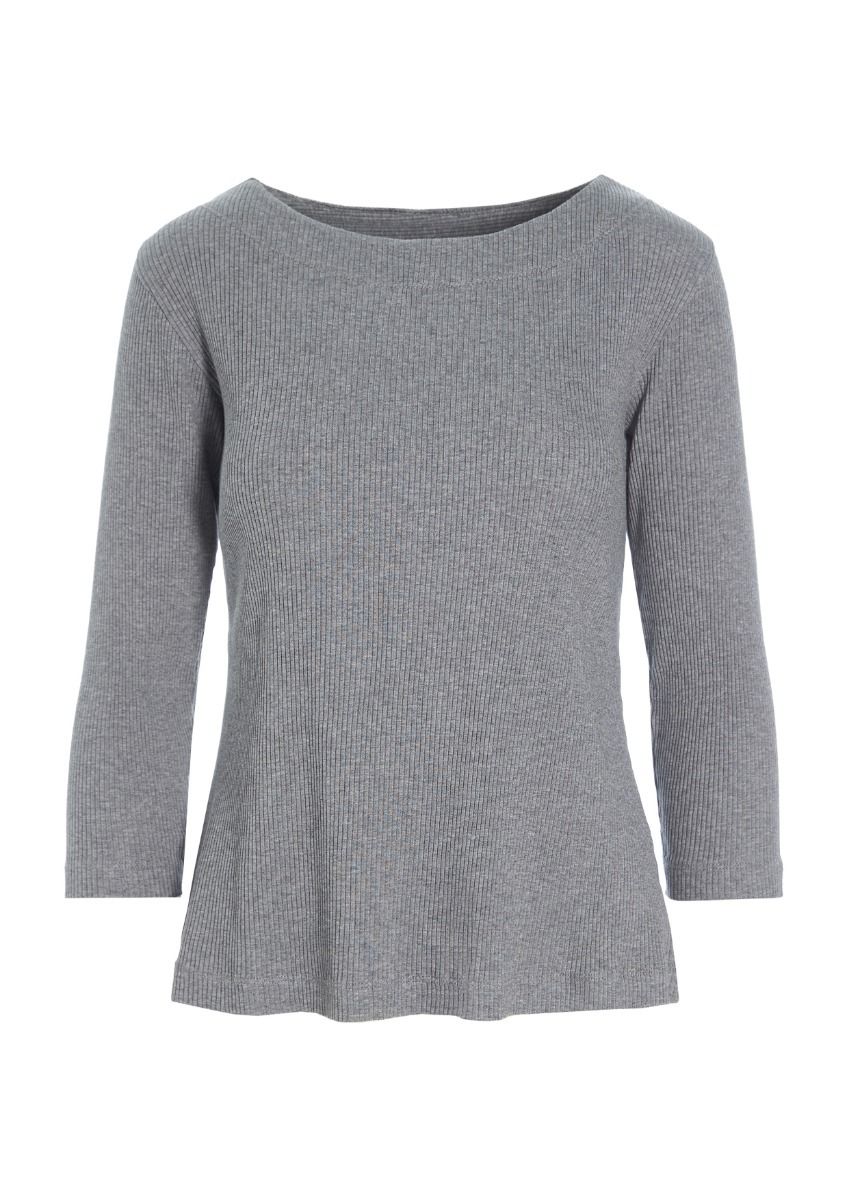 Globe rib blouse with 3/4 sleeve