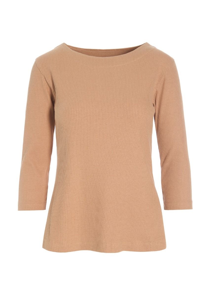 Globe rib blouse with 3/4 sleeve