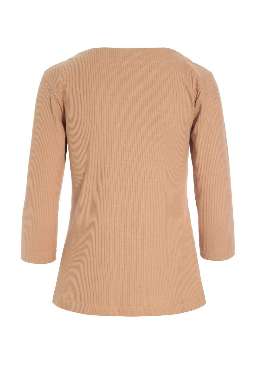Globe rib blouse with 3/4 sleeve