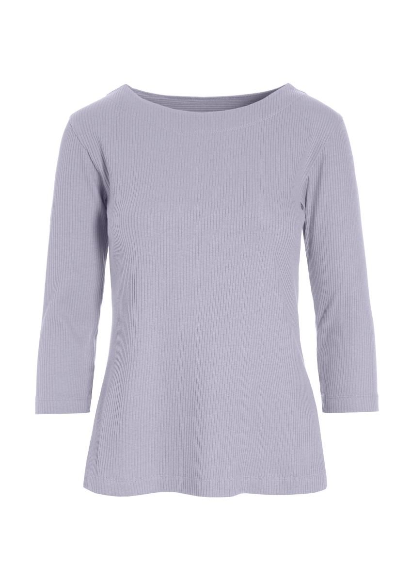 Globe rib blouse with 3/4 sleeve
