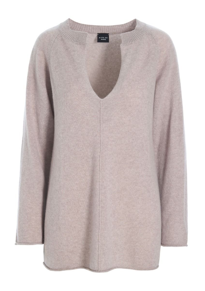 Cloud cashmere bluse med slids