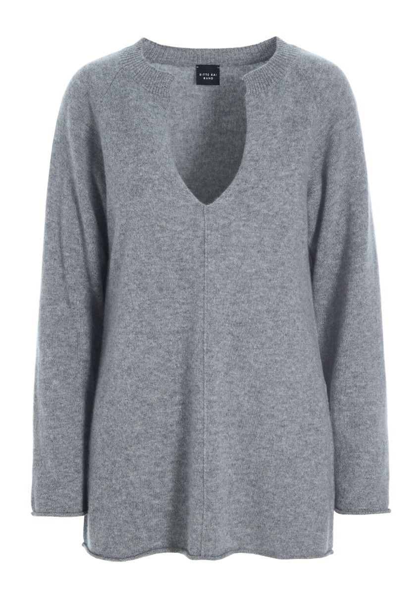 Cloud cashmere bluse med slids