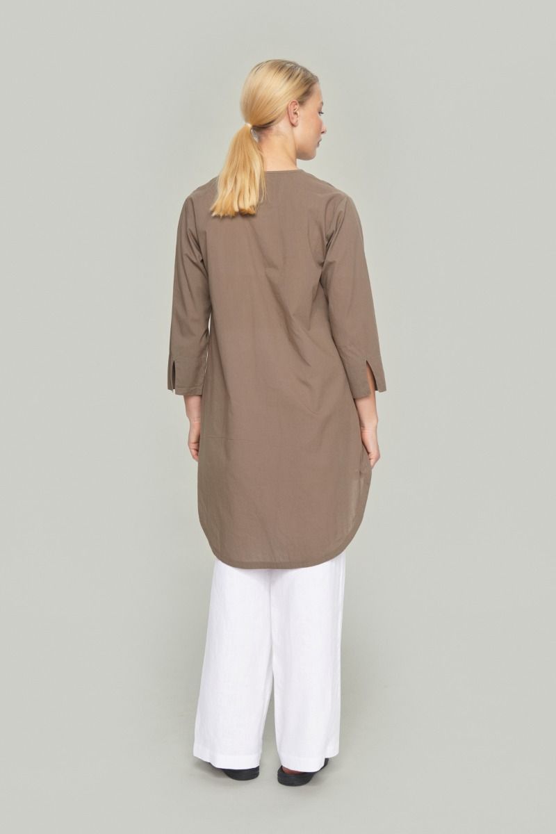 Vellum voile shirt with zipper