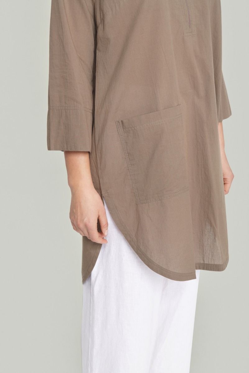 Vellum voile shirt with zipper