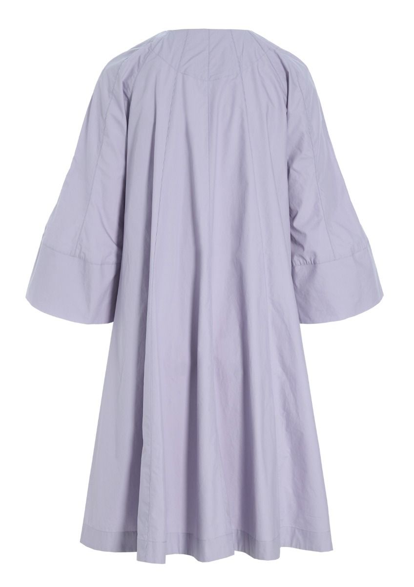 Paper poplin dress with wide sleeves