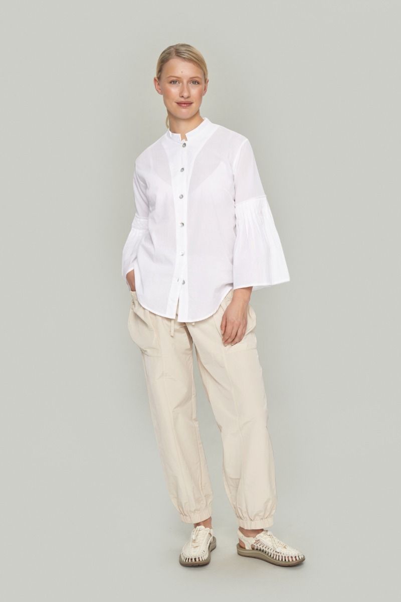 Vellum voile shirt with wide sleeves
