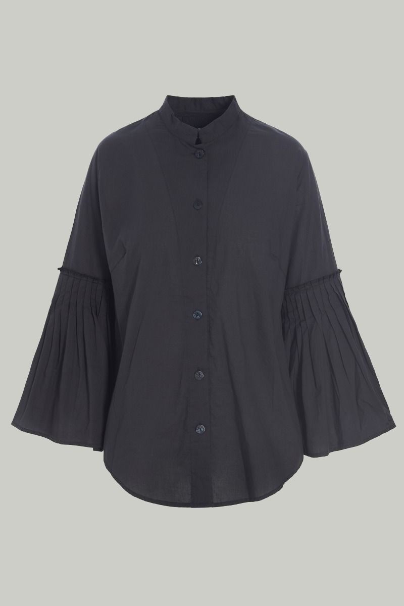 Vellum voile shirt with wide sleeves