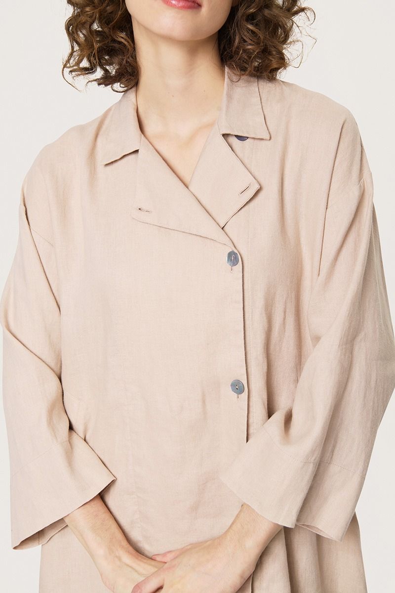 Lazy linen ruffle dress