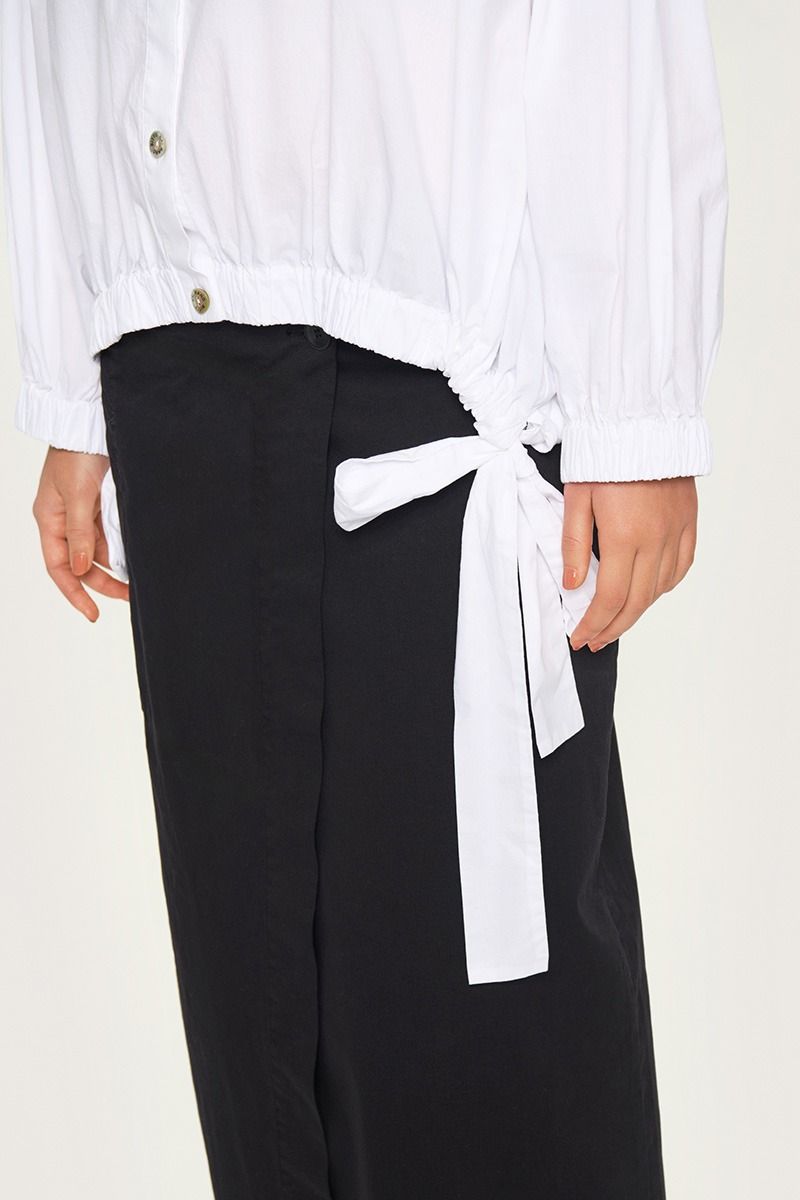 Core cotton shirt with drawstring