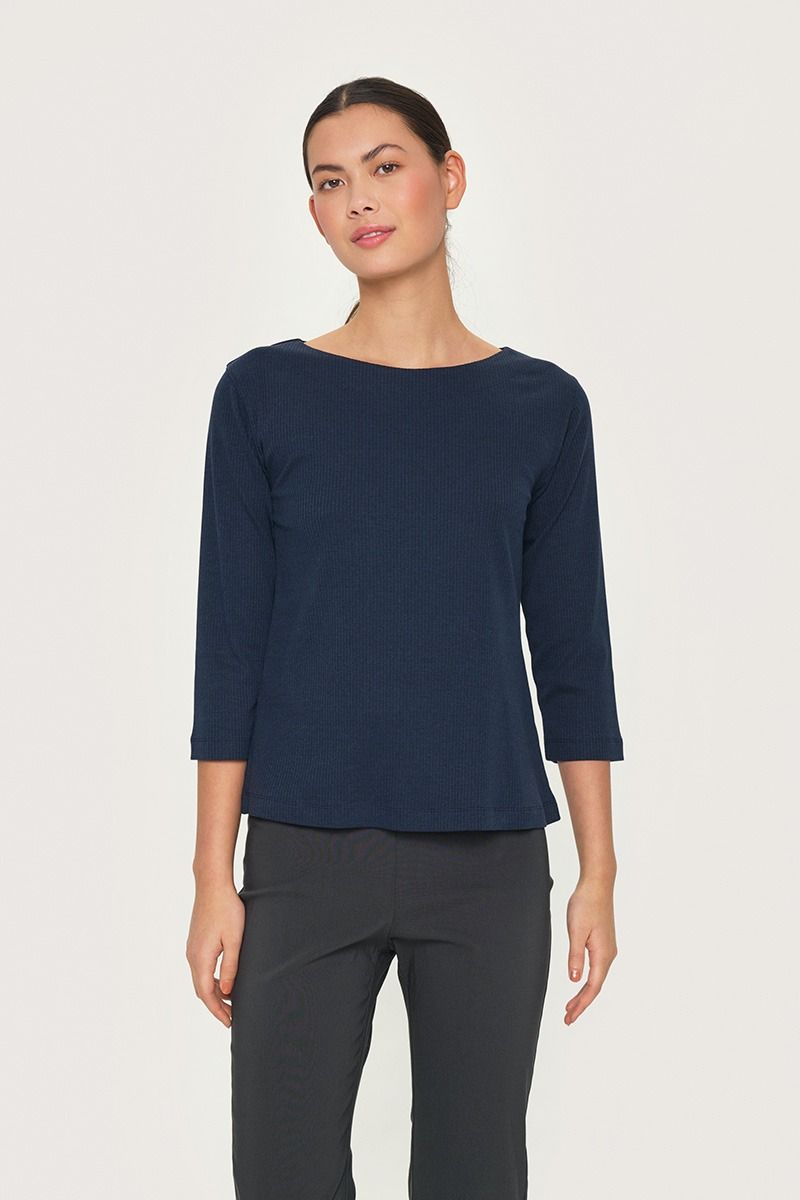 Naibu rib blouse with 3/4 sleeves