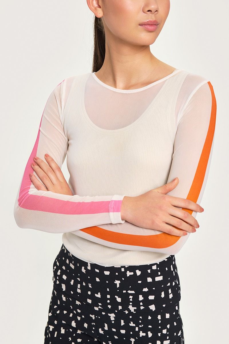 Contrast fukashi mesh t-shirt