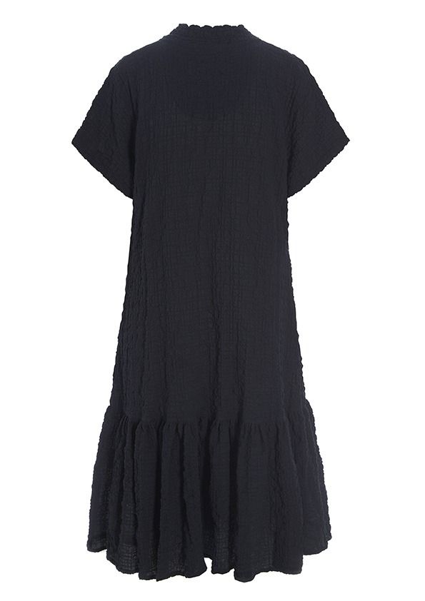 Crinckle check flounce dress