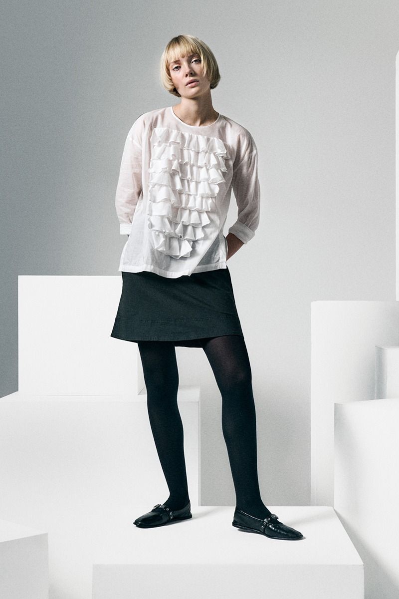 Washi voile Blouse with Frills