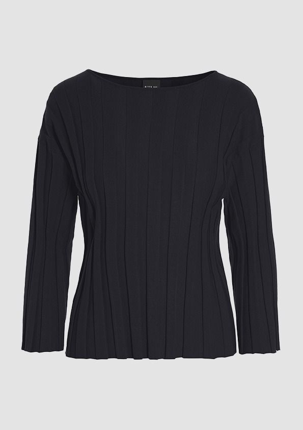 Saku knit rib-knit blouse