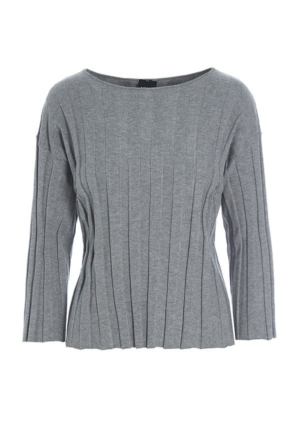 Saku knit rib-knit blouse