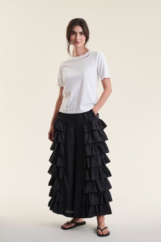 Airy linen flæsebukser