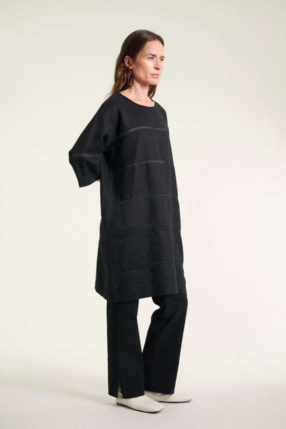 Lazy linen panel dress