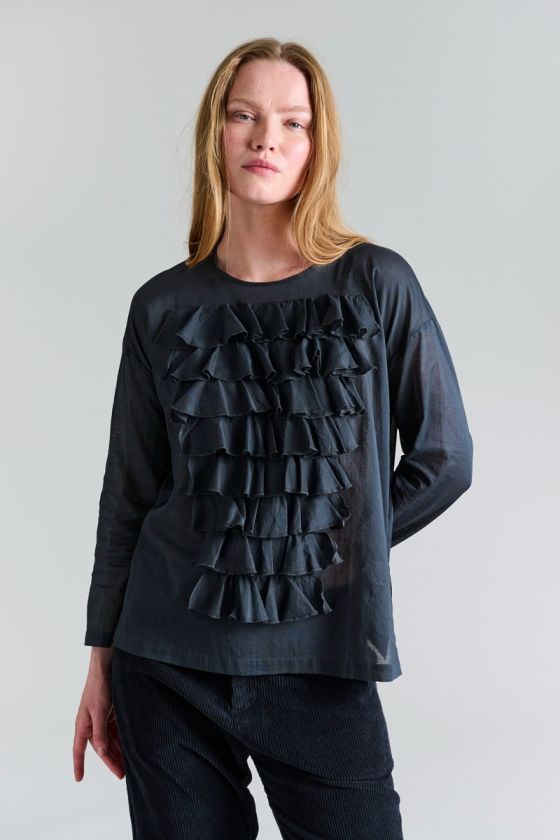 Washi voile Blouse with Frills