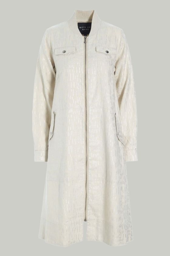 Silver stick dress with zipper
