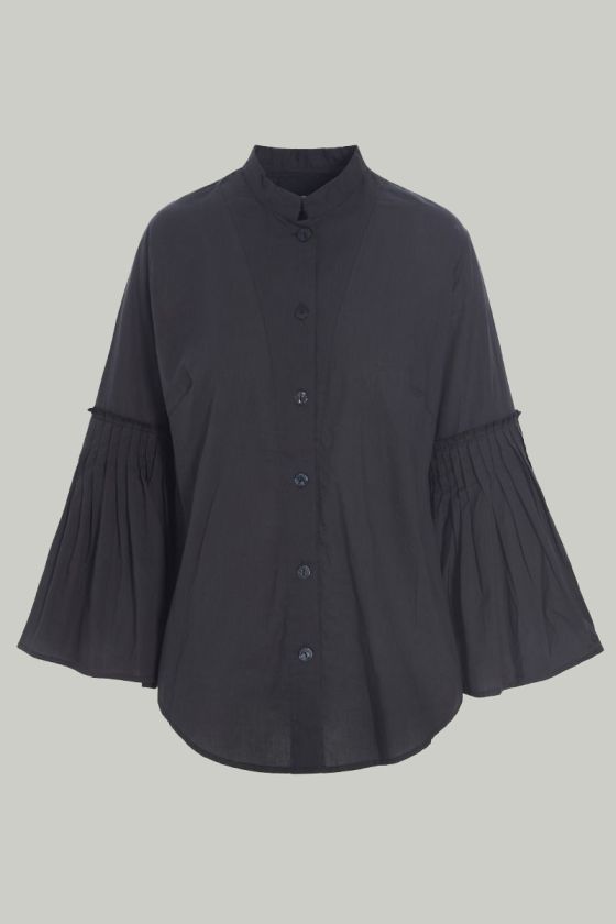 Vellum voile shirt with wide sleeves
