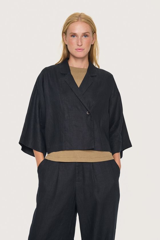 Lazy linen short jacket