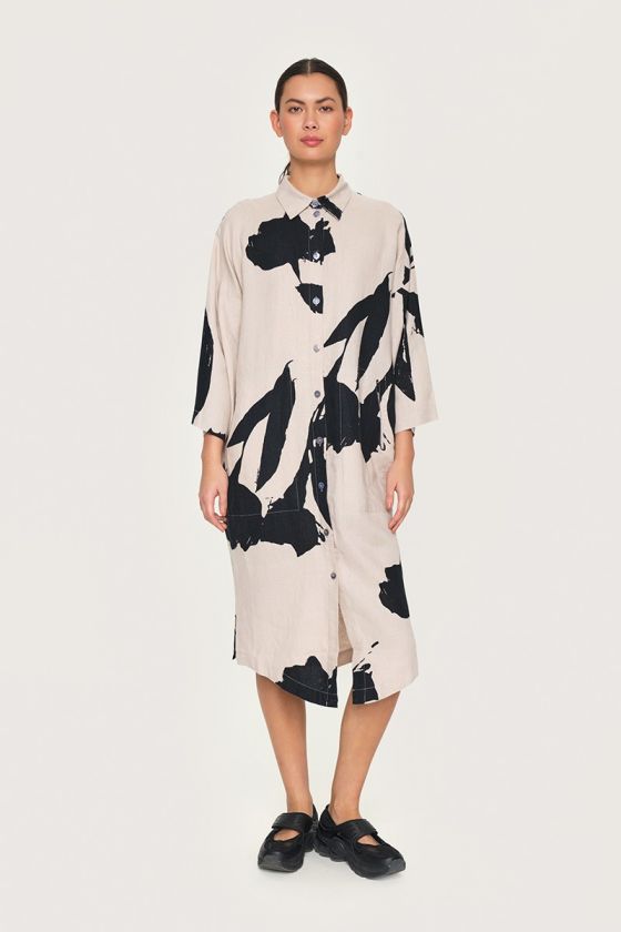 Shadow blossom shirt dress