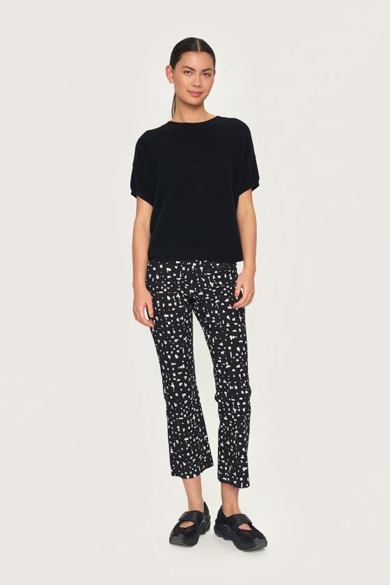 Ivory stickers flared trousers