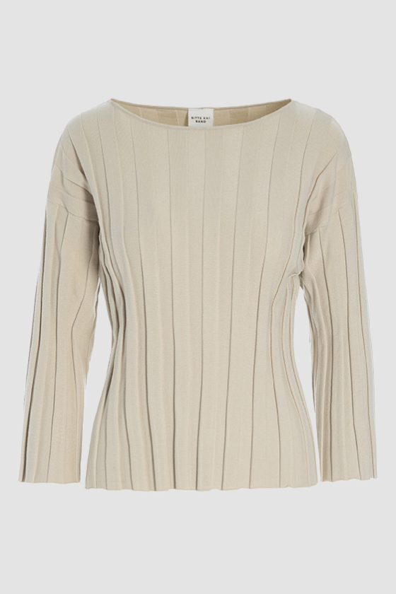 Saku knit rib-knit blouse