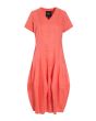 Airy linen dress with V-neck