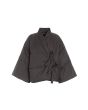 Feather down jacket with tie closure