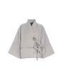 Feather down jacket with tie closure