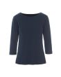 Naibu rib blouse with 3/4 sleeves