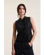 Airy linen vest med perler