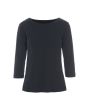 Naibu rib bluse med 3/4 ærme