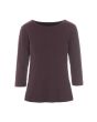 Naibu rib bluse med 3/4 ærme