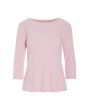 Naibu rib bluse med 3/4 ærme