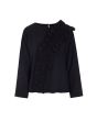 Karu bluse med flæse