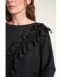 Karu bluse med flæse