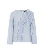 Karu bluse med flæse