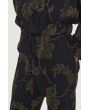Embroidered leaf pants