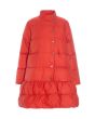 Feather down coat with flounce